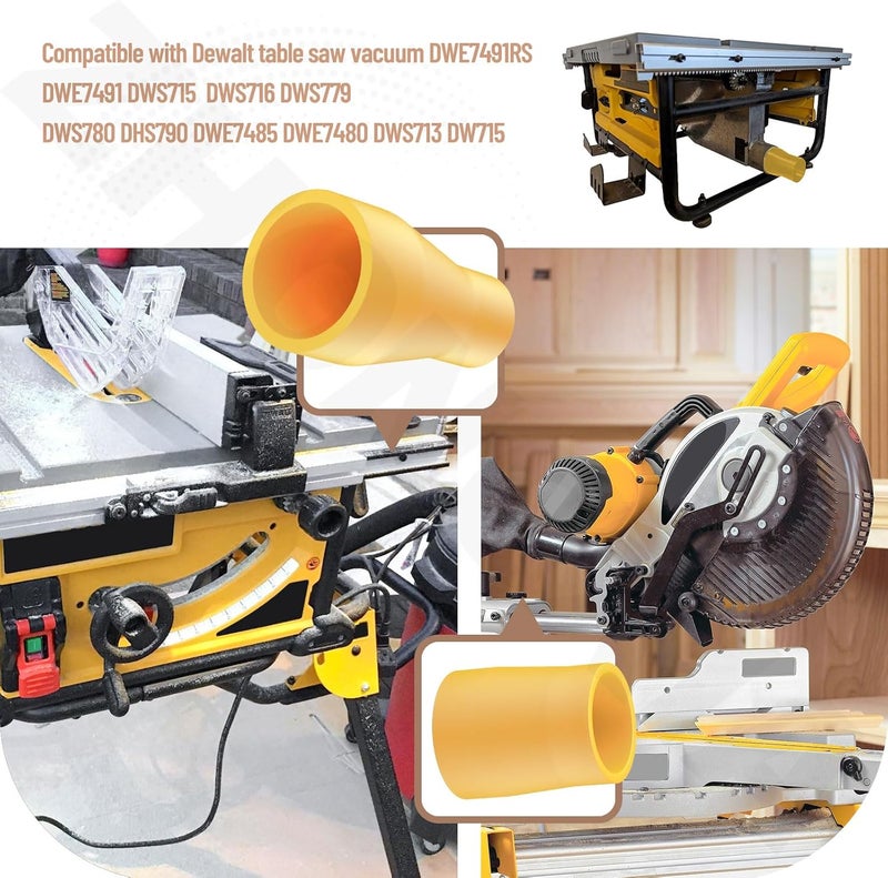 ZHONGXIA Miter Saw Vacuum Adapter Fits for Connecting 2 1/2" Outlet Connected to 1 7/8" Shop Vac Hose, for 3/5" Miter Saw Outlet to 1 7/8" Dust Collection Hose Dewalt DWE7491RS - Image 2